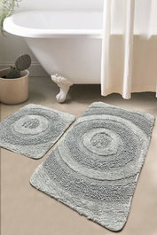 Mijölnir Juego de alfombrillas de baño Baum - 01, Gris, 2 piezas